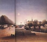 Henri Rousseau View of Ile Saint-Louis from the Port of Saint Nicolas(Evening) oil painting artist